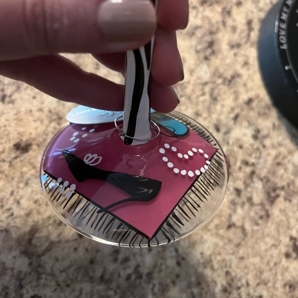 NWT Lolita Shopaholic Too Hand Painted Martini Glass in Original Box - Picture 10 of 15